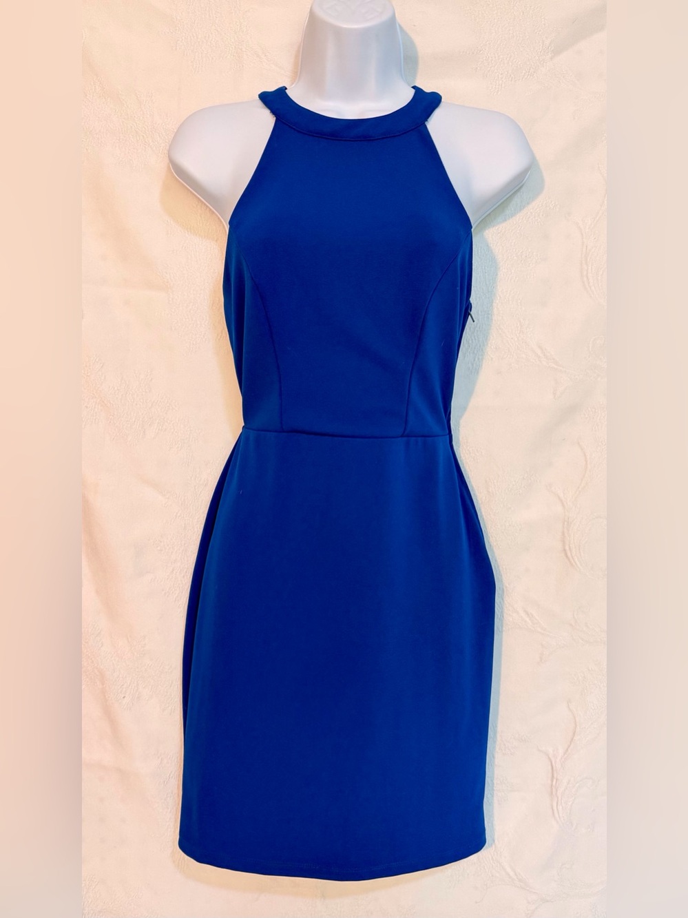 City Studio Cobalt Blue Halter Midi Dress D0030